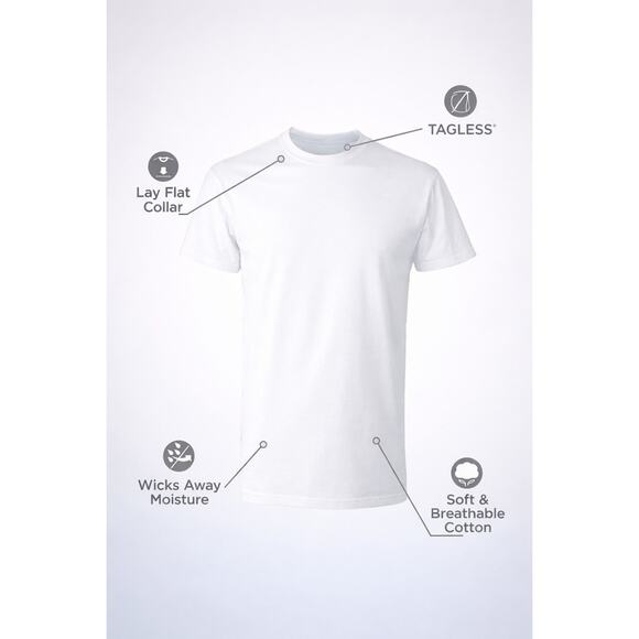 Hanes Men's White Crewneck Undershirts, 12-Pack Cotton Tagless T-Shirts, Size S - Picture 3 of 6